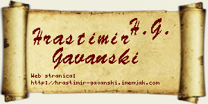 Hrastimir Gavanski vizit kartica